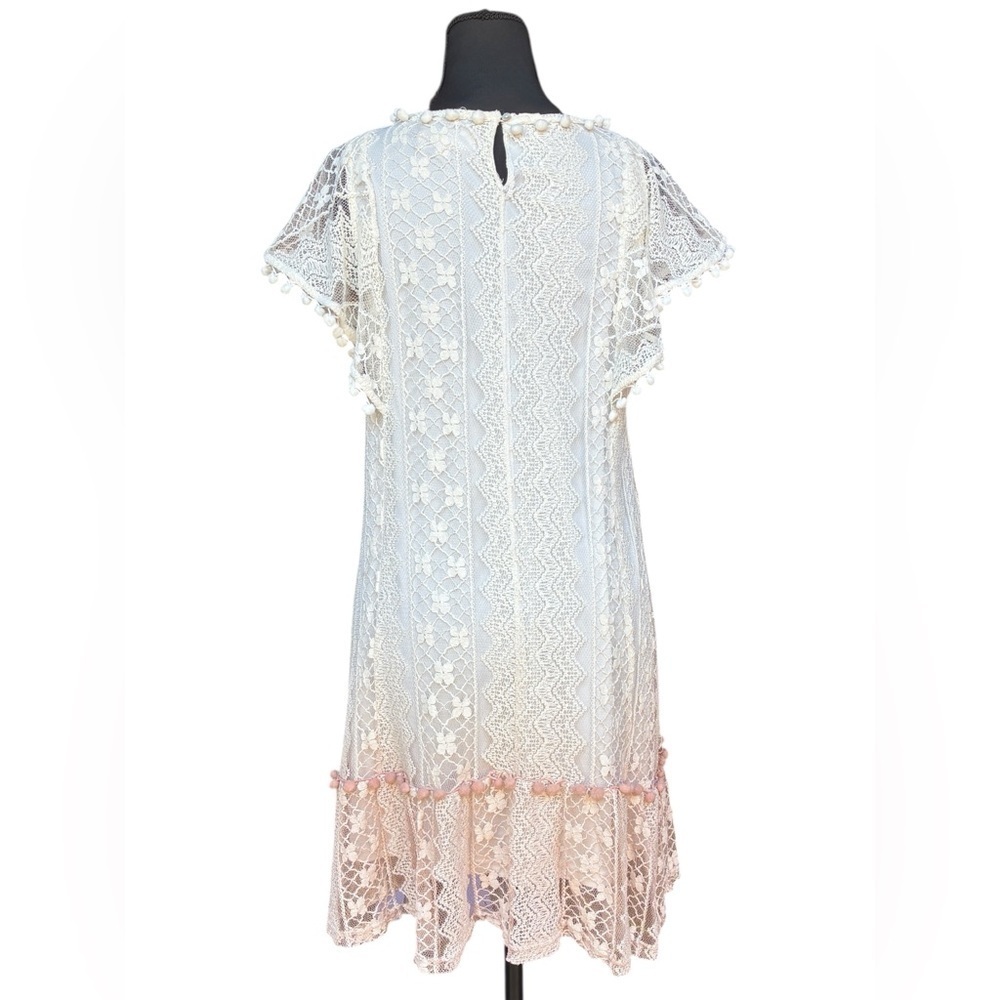 Listicle Victorian Lace Dress, Pink Ombré, Size Medium, Slip Lined, Short Sleeve - Picture 3 of 12